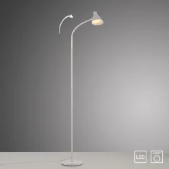 Wohnzimmerlampen|Metall Lampen*Just Light Weiße LED Stehleuchte Metall 150 cm 4 W 3000 K flexibel