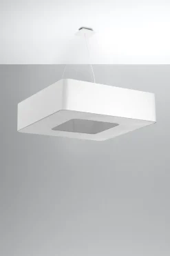 Sollux Weiße Pendelleuchte eckig 80 cm breit 8x E27 blendarm< Hängelampen|Esszimmer Lampen