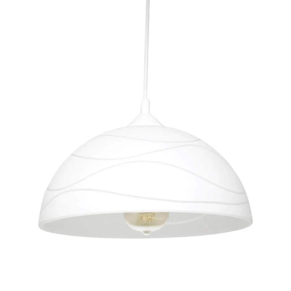 Lamkur Weiße Pendelleuchte Esstisch Glas Wohnzimmer< Hängelampen|Esszimmer Lampen