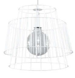 Hängelampen|Esszimmer Lampen*Sollux Weiße Pendelleuchte Metall Ø35cm Modern DALE Hängelampe