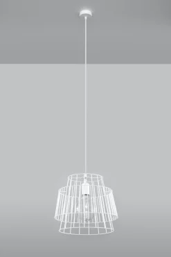 Hängelampen|Esszimmer Lampen*Sollux Weiße Pendelleuchte Metall Ø35cm Modern DALE Hängelampe