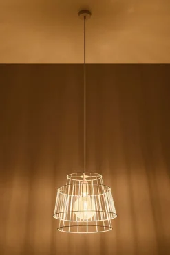 Hängelampen|Esszimmer Lampen*Sollux Weiße Pendelleuchte Metall Ø35cm Modern DALE Hängelampe