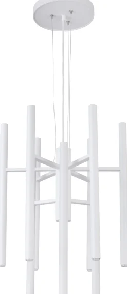 Sigma Weiße Pendelleuchte Metall Zylinder Design G9 9-flammig< Hängelampen|Esszimmer Lampen