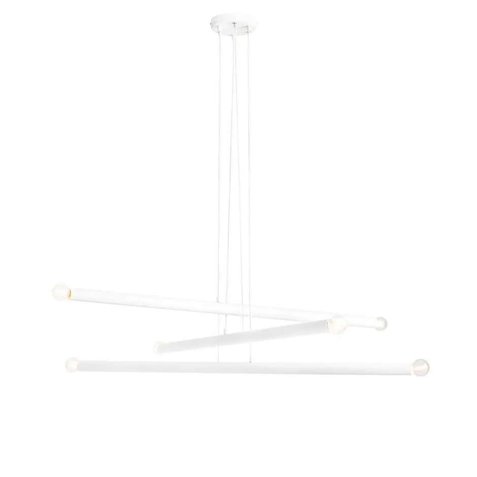 ALDEX Weiße Pendelleuchte Metall Retro L:100 cm E14 länglich< Hängelampen|Bürolampen