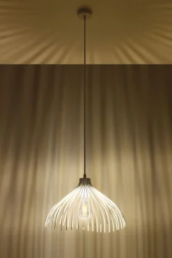 Wohnzimmerlampen|Moderne Lampen*Sollux Weiße Pendelleuchte Metall Draht Ø25cm E27 SHORNA