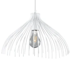 Wohnzimmerlampen|Moderne Lampen*Sollux Weiße Pendelleuchte Metall Draht Ø25cm E27 SHORNA