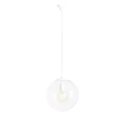 ALDEX Weiße Pendelleuchte rund E27 Metall Glaskugel 30 cm< Bürolampen|Feuchtraumleuchten