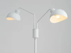 Moderne Lampen|Designerlampen*Sigma Weiße Stehlampe 2-flammig Metall Lesen 164 cm stylisch