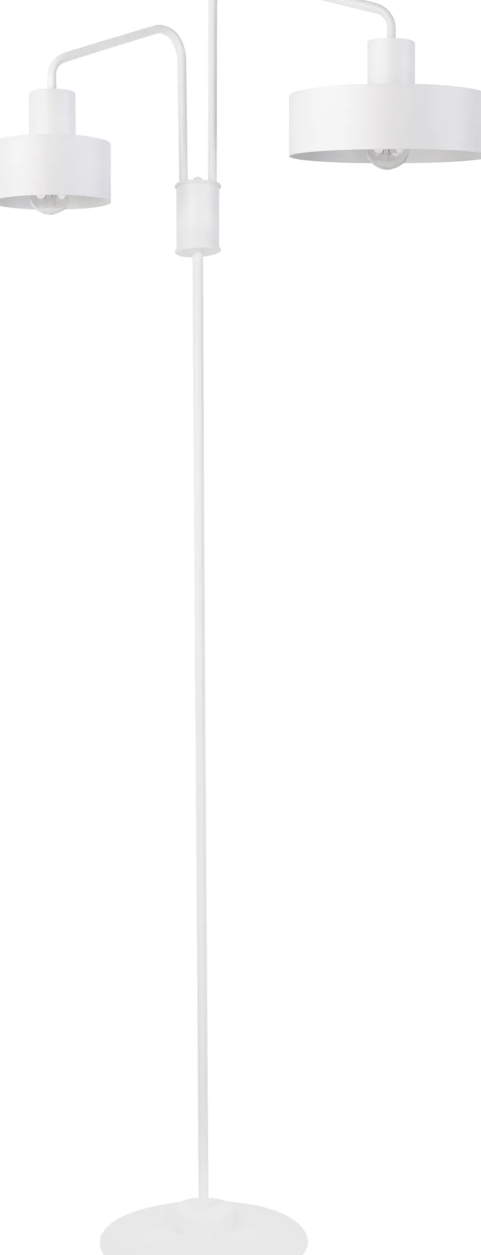 Stehlampen|Wohnzimmerlampen*Sigma Weiße Stehleuchte Metall 2-flammig Retro 174 cm hoch