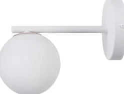 Sigma Weiße Wandlampe Metall Glas satiniert H:18 cm blendarm< Wandleuchten|Küchenlampen