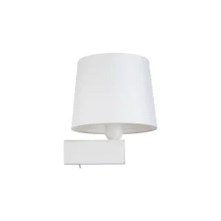Nowodvorski Weiße Wandlampe mit Schalter Stoffschirm E27 Modern< Wandleuchten|Moderne Lampen
