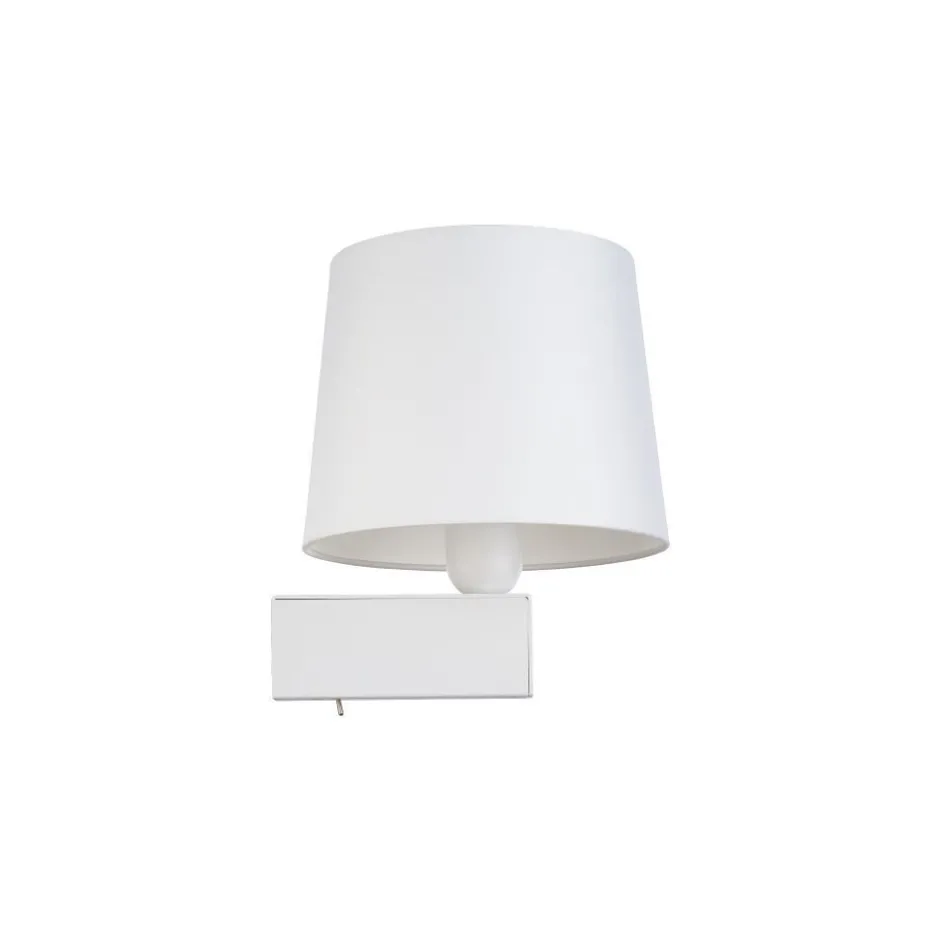 Nowodvorski Weiße Wandlampe mit Schalter Stoffschirm E27 Modern< Wandleuchten|Moderne Lampen