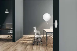 Emibig Weiße Wandlampe Modern Glas Kugel E14 SENARA Wohnzimmer< Wandleuchten|Glaslampen