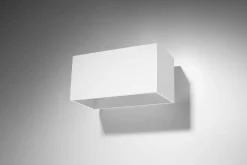 Wandleuchten|Flurlampen*Sollux Weiße Wandlampe Up Down eckig 2x G9 Flurbeleuchtung