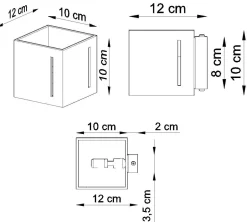 Sollux Weiße Wandleuchte Aluminium Up Down Würfel Modern< Wandleuchten|Flurlampen