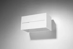 Flurlampen|Wandleuchten*Sollux Weiße Wandleuchte Aluminium eckig B:20cm 2x G9 stylisch