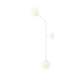 ALDEX Weiße Wandleuchte blendarm Glaskugel Metall E14 T:38 cm< Wandleuchten|Badezimmer Lampe