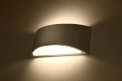 Sollux Weiße Wandleuchte Keramik 31,5 cm Up Down bemalbar G9< Wohnzimmerlampen|Keramiklampen