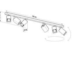 Deckenleuchten|Flurlampen*Sollux Weißer Deckenstrahler FALERIA 120 cm lang 6x GU10