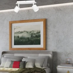 Moderne Lampen|Küchenlampen*Luminex Weißer Deckenstrahler Metall länglich vielseitig