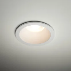 Metall Lampen|Moderne Außenleuchten*TK Lighting Weißer Einbaustrahler IP65 Metall Glas Ø8,5 cm rund