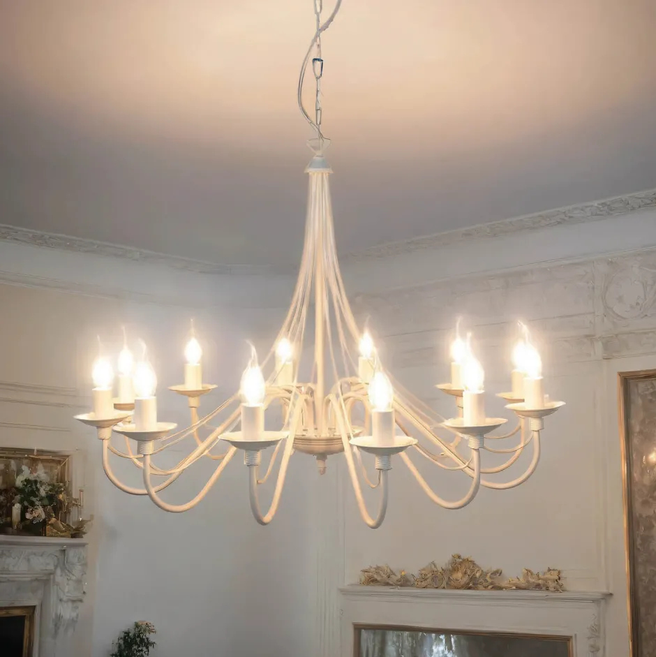 ALDEX Weißer Kronleuchter Groß Ø85cm Wohnraum Rustikal< Rustikale Lampen|Esszimmer Lampen