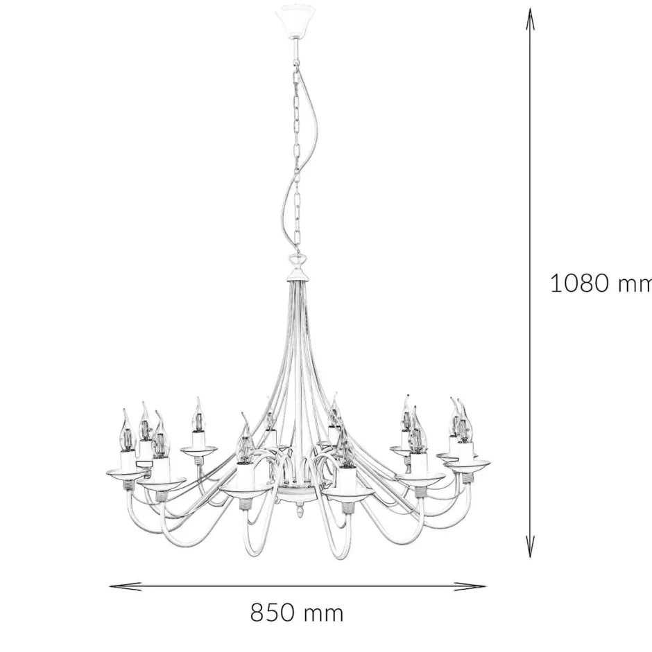 ALDEX Weißer Kronleuchter Groß Ø85cm Wohnraum Rustikal< Rustikale Lampen|Esszimmer Lampen