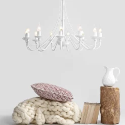 ALDEX Weißer Kronleuchter Groß Ø85cm Wohnraum Rustikal< Rustikale Lampen|Esszimmer Lampen