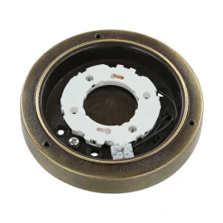 Lido Wetterfeste Außenleuchte Rund IP64 echtes Messing< Außenwandleuchten|Rustikale Lampen