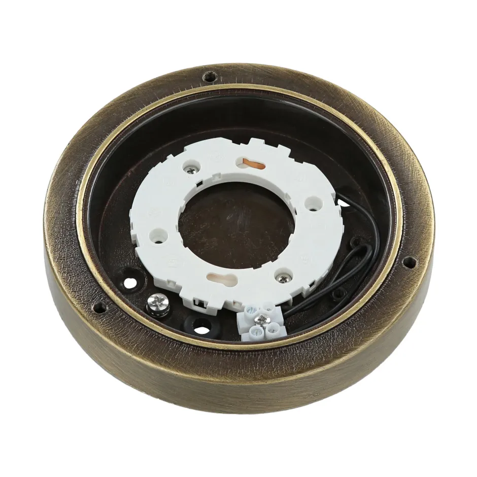 Lido Wetterfeste Außenleuchte Rund IP64 echtes Messing< Außenwandleuchten|Rustikale Lampen