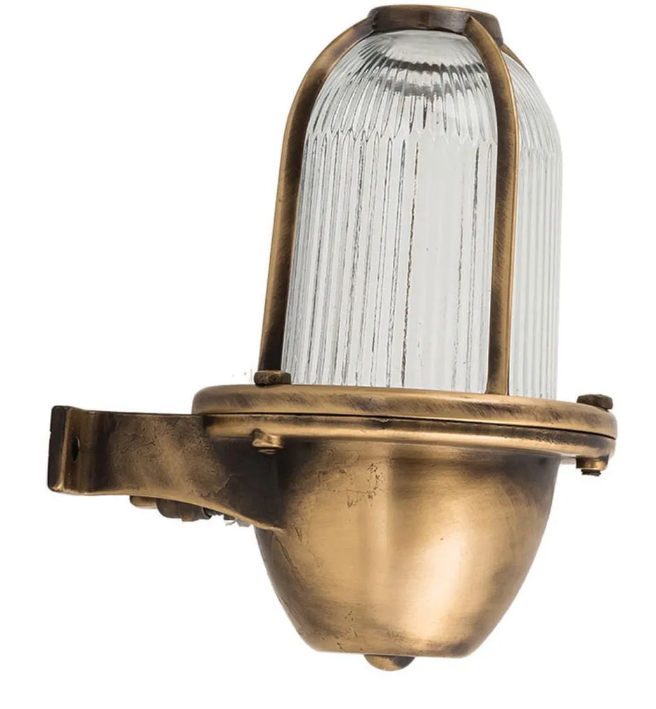 Außenleuchten Antik|Außenleuchten Messing*Lido Wetterfeste Außenwandleuchte Messing Maritim IP64