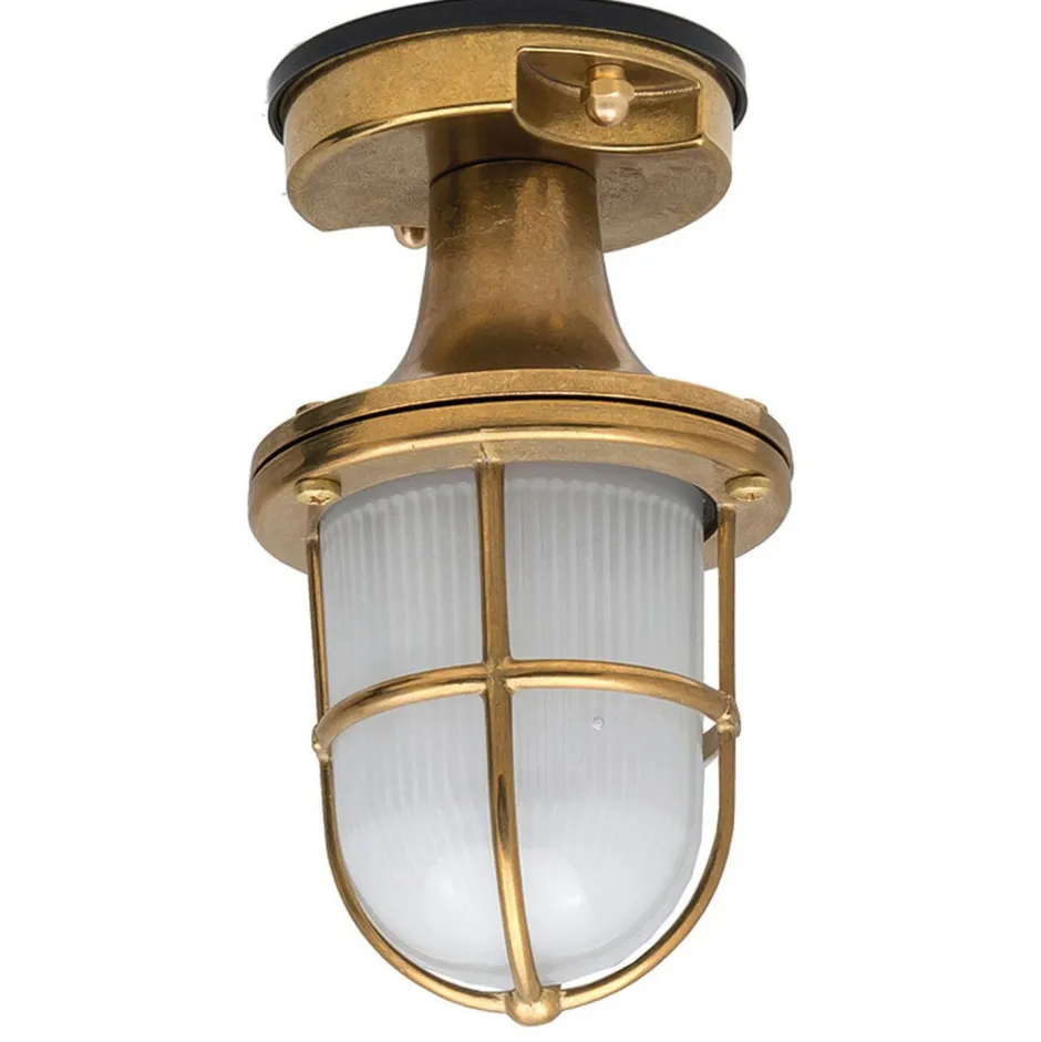 Lido Wetterfeste Deckenleuchte SANTORIN Messing außen< Rustikale Lampen|Messinglampen