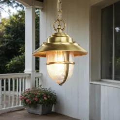 Lido Wetterfeste Hängelampe SANTORIN Messing rund IP54< Metall Lampen|Messinglampen