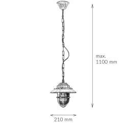 Lido Wetterfeste Hängelampe SANTORIN Messing rund IP54< Metall Lampen|Messinglampen