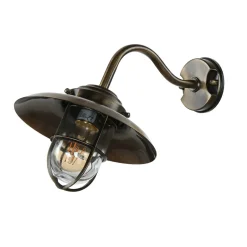 Außenwandleuchten|Rustikale Lampen*Lido Wetterfeste Wandlampe KAVALA Messing antik rostfrei