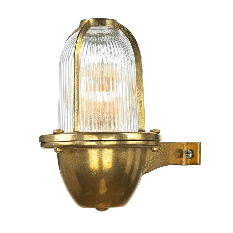 Rustikale Lampen|Metall Lampen*Lido Wetterfeste Wandlampe Messing Maritim IP64 außen