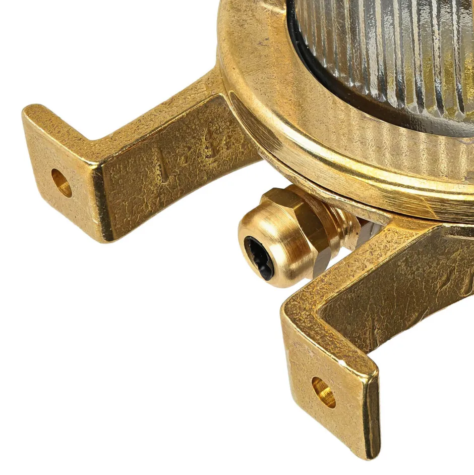 Rustikale Lampen|Metall Lampen*Lido Wetterfeste Wandlampe Messing Maritim IP64 außen