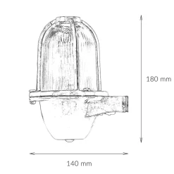 Rustikale Lampen|Metall Lampen*Lido Wetterfeste Wandlampe Messing Maritim IP64 außen