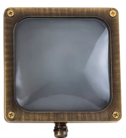 Lido Wetterfeste Wandlampe OROPOS Messing quadratisch< Außenleuchten Antik|Außenwandleuchten