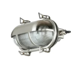 Rustikale Lampen|Metall Lampen*Lido Wetterfeste Wandlampe SKIATHOS Nickel Maritim IP64