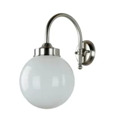 Metall Lampen|Messinglampen*Lido Wetterfeste Wandlampe VERIA Nickel Weiß aus Messing