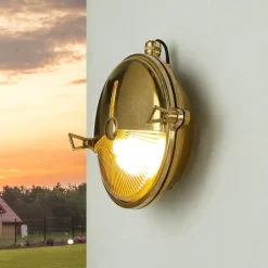 Lido Wetterfeste Wandleuchte KARPAHTOS Messing Glas IP64< Rustikale Lampen|Metall Lampen