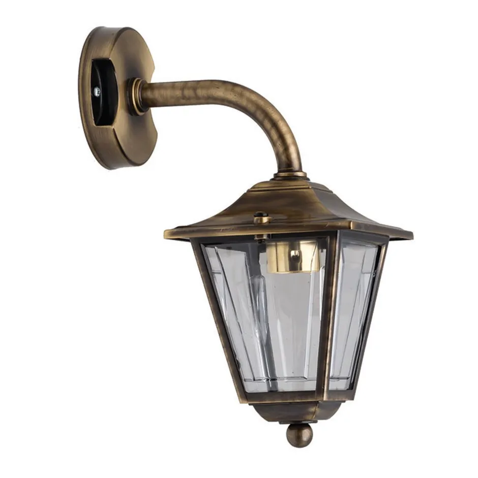 Außenleuchten Antik|Außenleuchten Messing*Lido Wetterfeste Wandleuchte LEROS Messing antik Rustikal