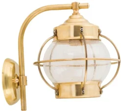 Lido Wetterfeste Wandleuchte PATRAS Messing Glas Maritim< Außenwandleuchten|Rustikale Lampen