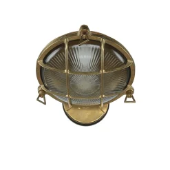 Lido Wetterfeste Wandleuchte SERIFOS Messing Maritim IP64< Außenwandleuchten|Rustikale Lampen