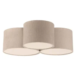 Wohnzimmerlampen|Stofflampen*Just Light Wohnliche Deckenlampe Beige E27 L:70 cm 3-flmg blendarm
