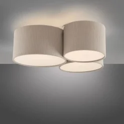 Wohnzimmerlampen|Stofflampen*Just Light Wohnliche Deckenlampe Beige E27 L:70 cm 3-flmg blendarm