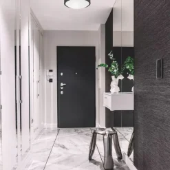 Wohnzimmerlampen|Metall Lampen*Lamkur Wohnliche Deckenlampe Glas Metall Schwarz E27 Ø26 cm