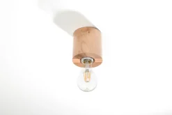 Holzlampen|Moderne Lampen*Sollux Wohnliche Deckenlampe Holz rund Ø10cm H:10cm für E27