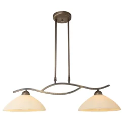 Deckenleuchten|Badezimmer Lampe*Steinhauer Wohnliche Deckenlampe Metall Glas in Bronze Creme 82 cm